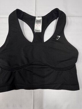Gymshark Lift Seamless Midi Tank With Shelf Black size XL
